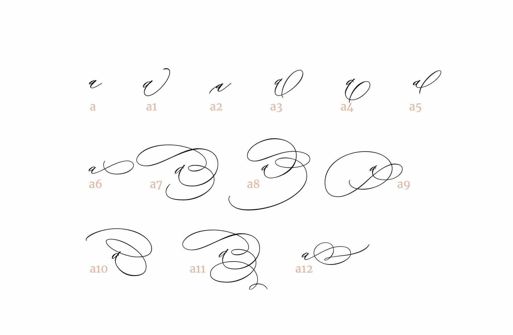 Victoria script by Blessed Print, font, Alternates