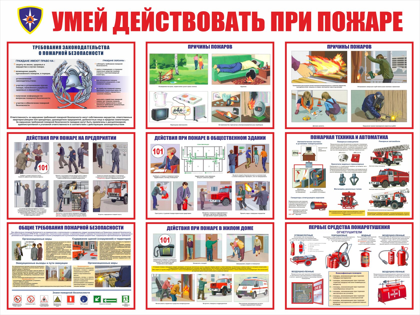умей действовать при пожаре