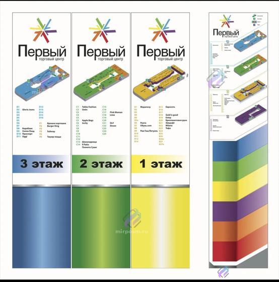 Навигационные стойки по этажам (макет)