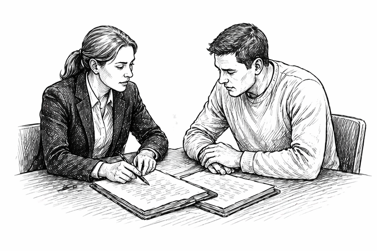 адвокат консультирует клиента защита по уголовному делу