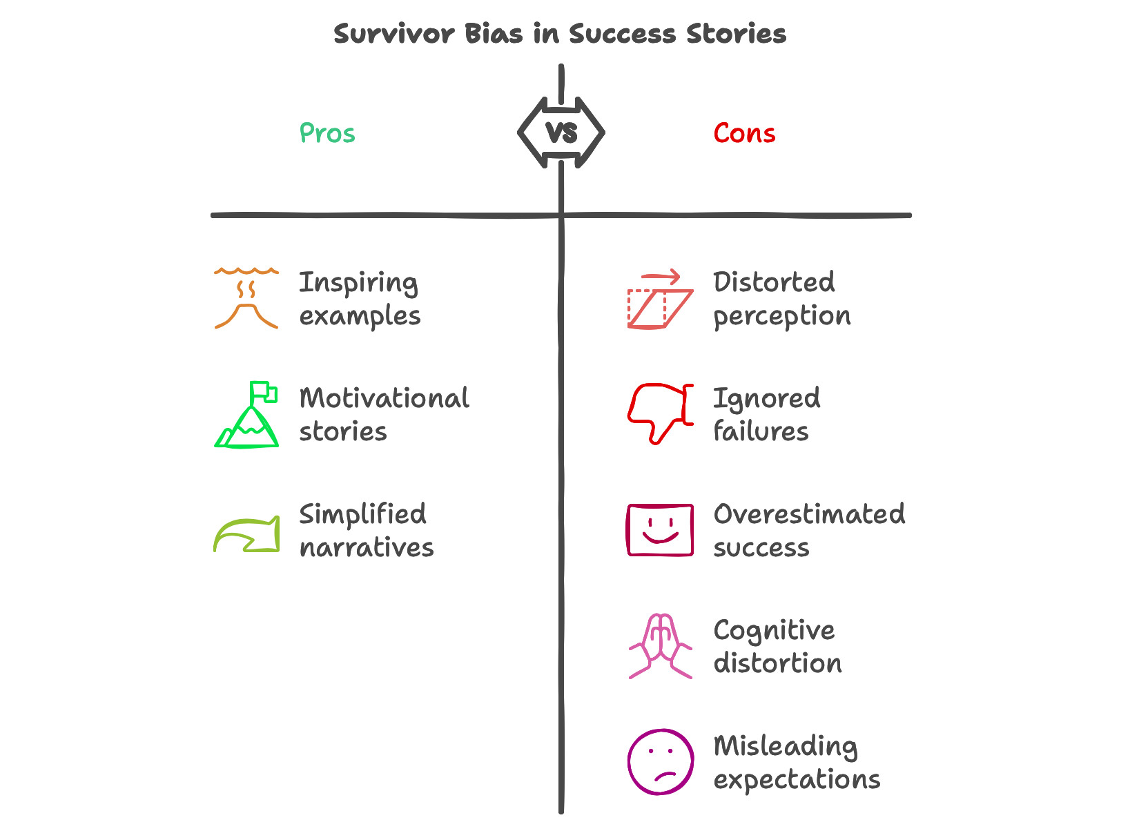 Survival Bias in Success Stories - What is missing in Narratives