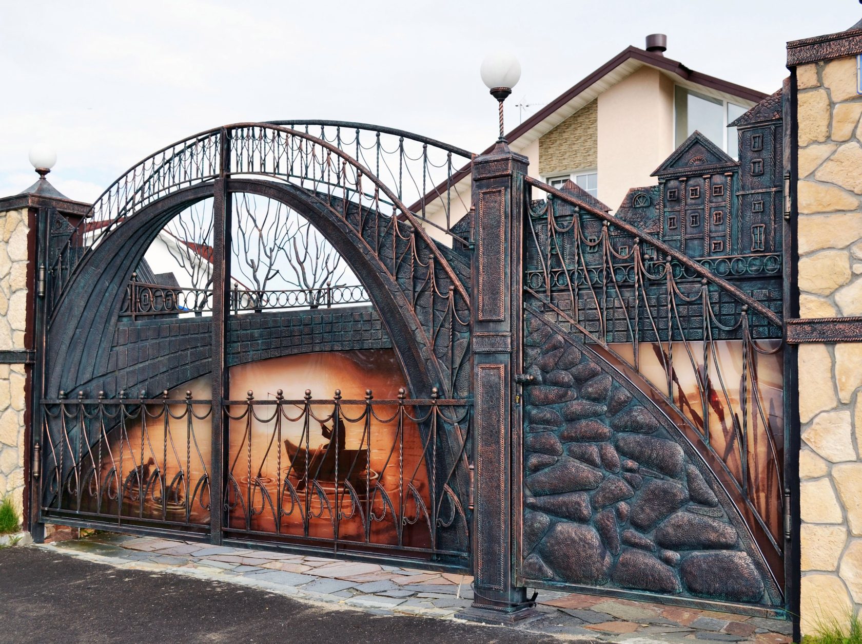Ворота. Кованые ворота v-179 (1 кв.м.). Ворота Словения 2. Красивые ворота. Красивые кованые ворота.