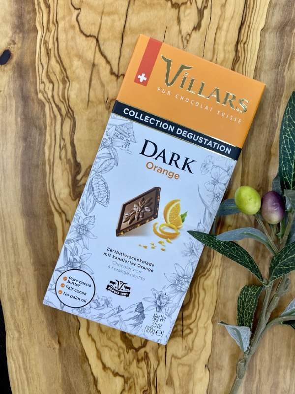 Темный шоколад с апельсином Villars. 72 % Швейцария 100гр