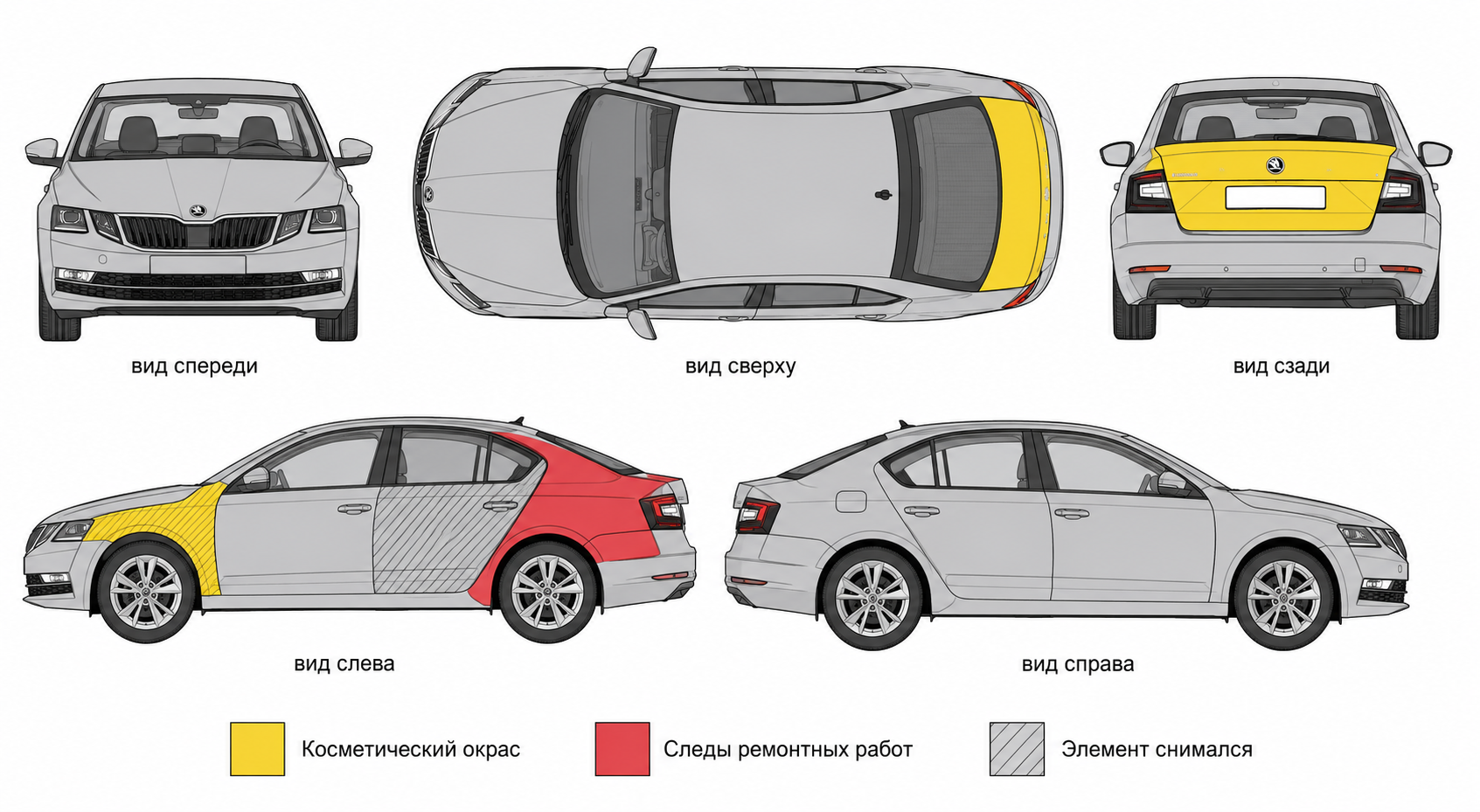 Карта ЛКП Skoda Octavia