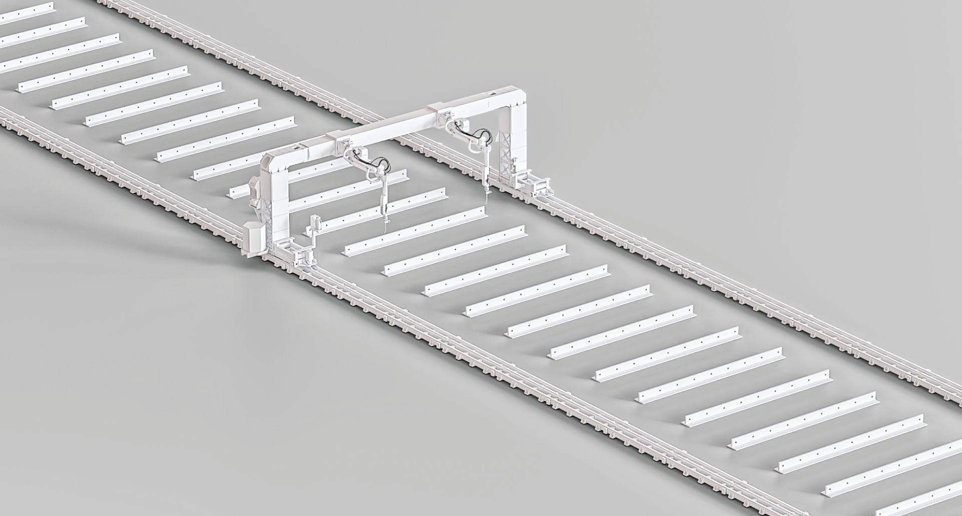 robotic cell with 2 robots on a gantry: maximum perfomance for large products