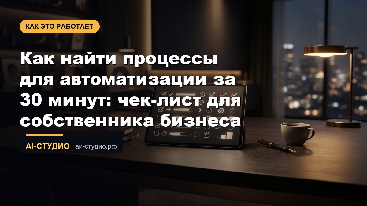 Как найти процессы для автоматизации за 30 минут: чек-лист для собственника бизнеса