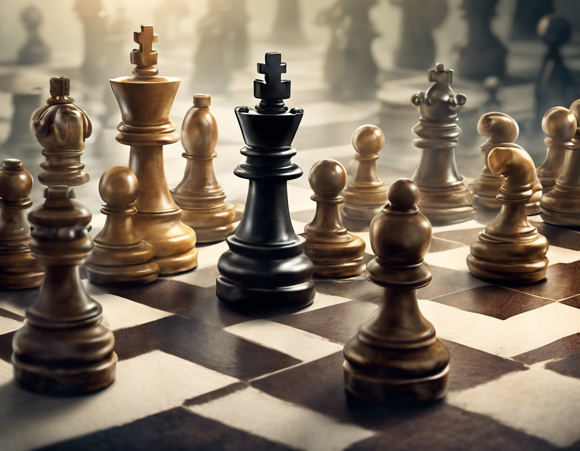 шахматная доска с фигурами, представляющими различные рекламные стратегии