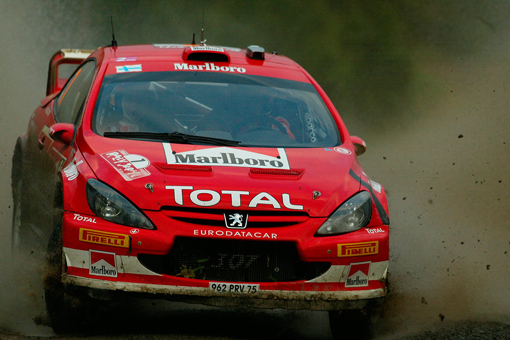 Маркус Гронхольм и Тимо Раутиайнен, Peugeot 307 WRC (962 PRV 75), ралли Япония 2005/Фото: Marlboro Peugeot Total