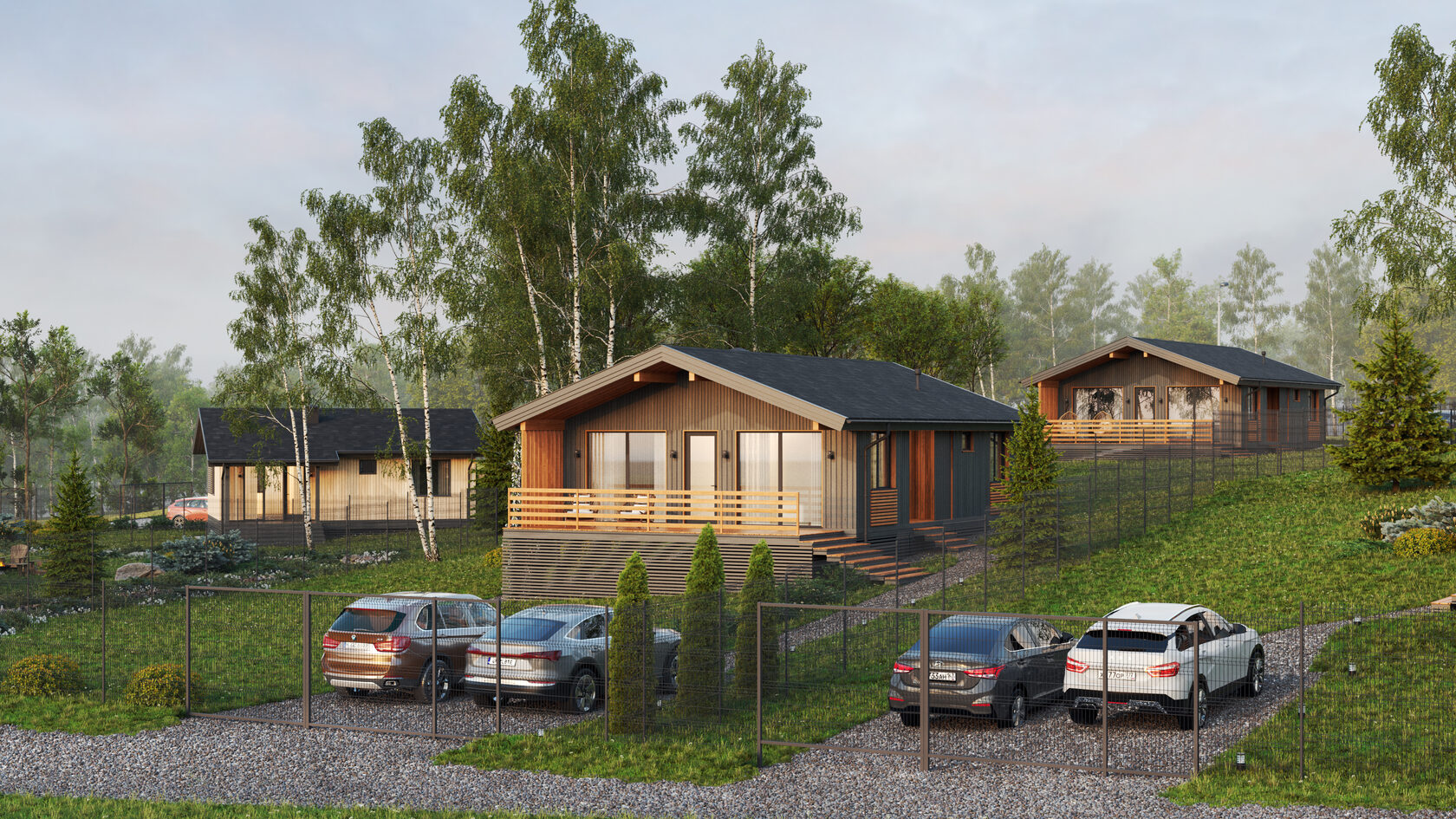 3д визуализация поселка, 3д визуализация коттеджа 