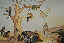 картина глупцы на дереве и девушка-весна