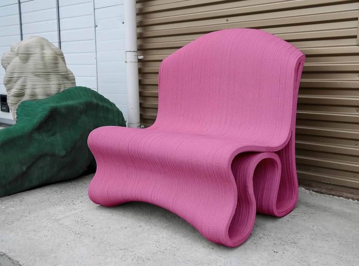 лерто, 3д печать бетоном, лерто принтер, бетонная скамейка, скамейка на 3д принтере