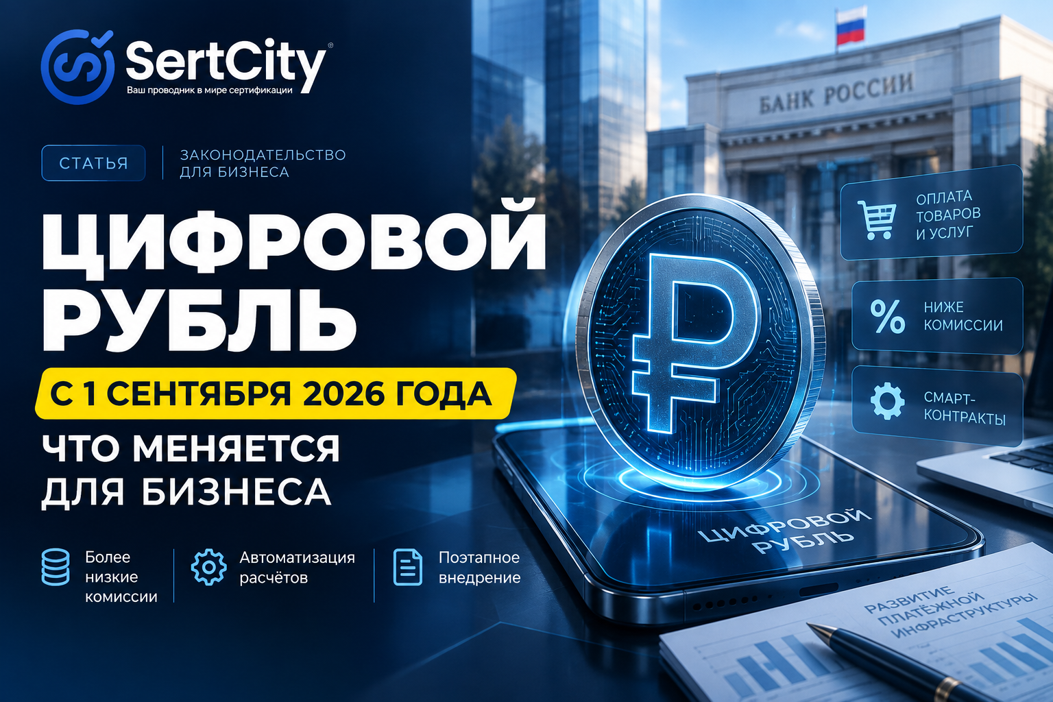 Цифровой рубль для бизнеса с 1 сентября 2026 года — новые правила приема оплаты