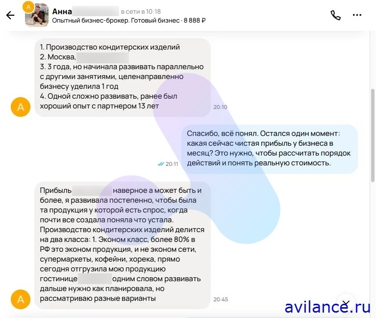 Целевая заявка продажа ресторанного бизнеса Авито