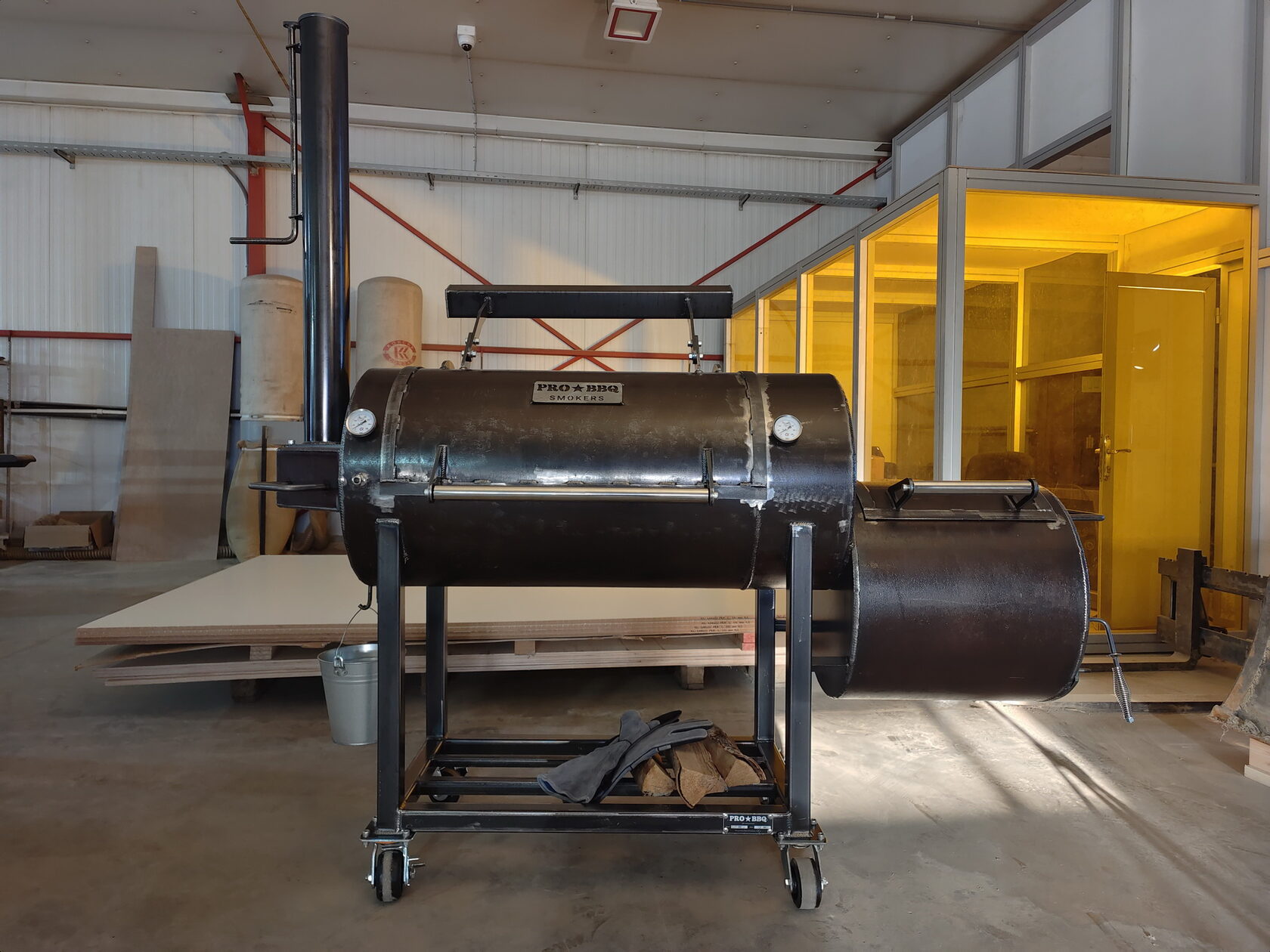 ProBBQ офсетный смокер гриль