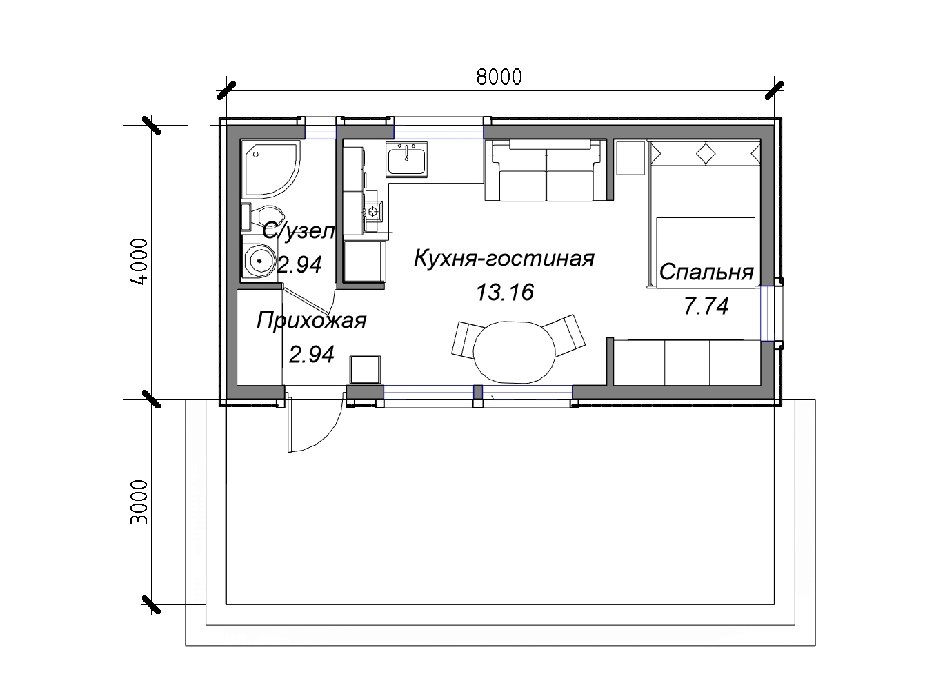 Мини-дом 8х4