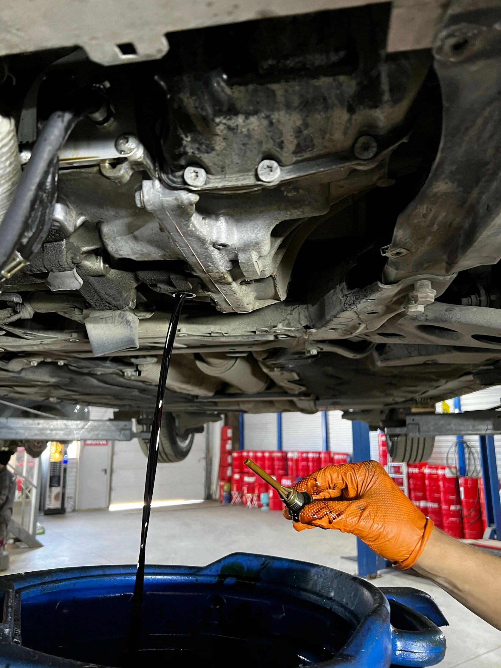 Слив остатков через контрольный стакан