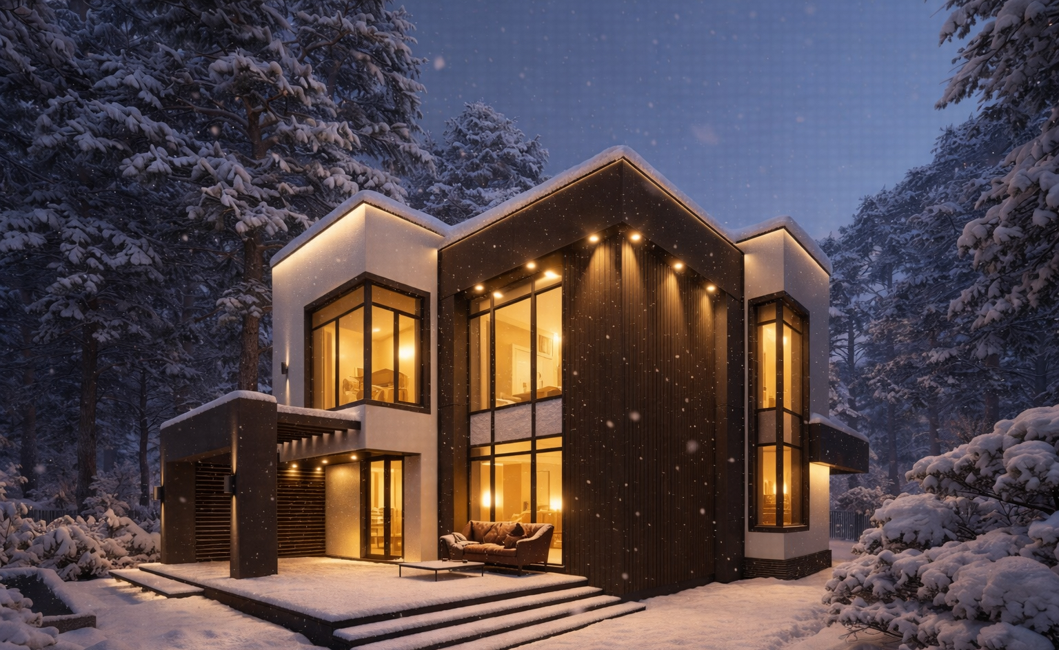 Современный дом, построенный под ключ в Казани — пример архитектурного проекта компании Alga Stroy