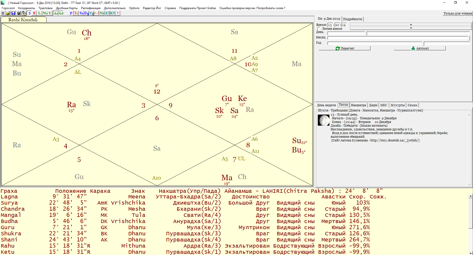 Grahas онлайн натальная карта
