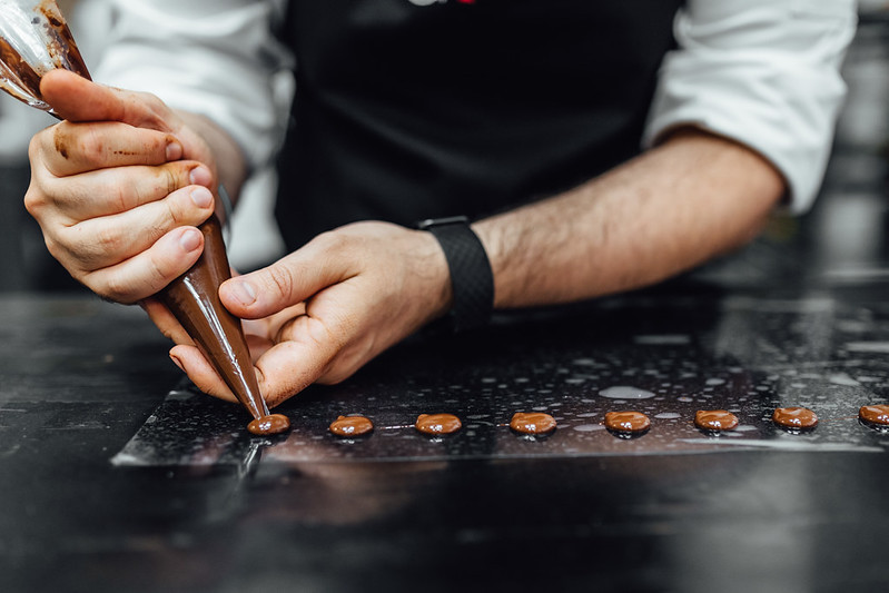 Karim Bourgi working with chocolate