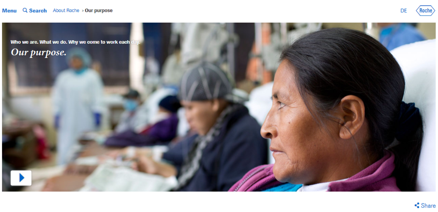 Страница «О компании» на сайте компании Roche