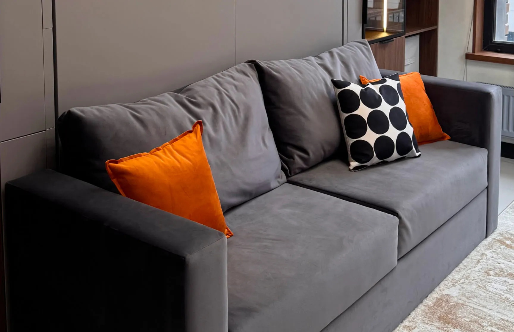 Кровать-трансформер с диваном в сером цвете от компании Рубикс фото 6