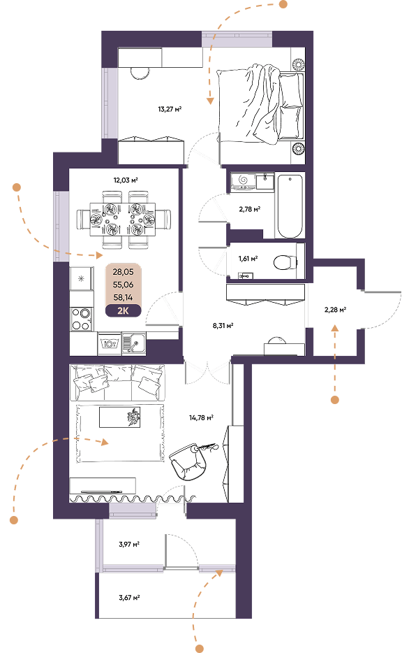 ЖК ПараПарк комфорт-класса, купить 2 комнатную квартиру