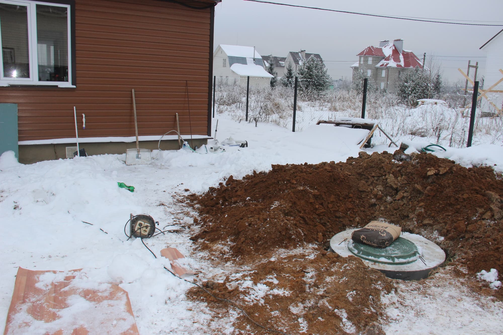 установка септиков в зимний период