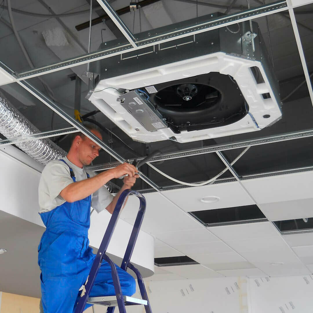 монтаж промышленного кондиционера