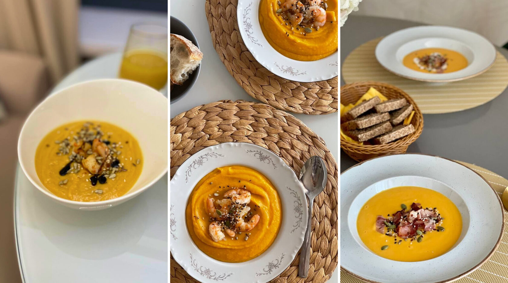 Блюдо: Пряный тыквенный суп с беконом