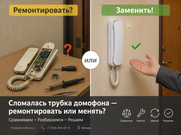 Сломалась трубка домофона — ремонтировать или менять