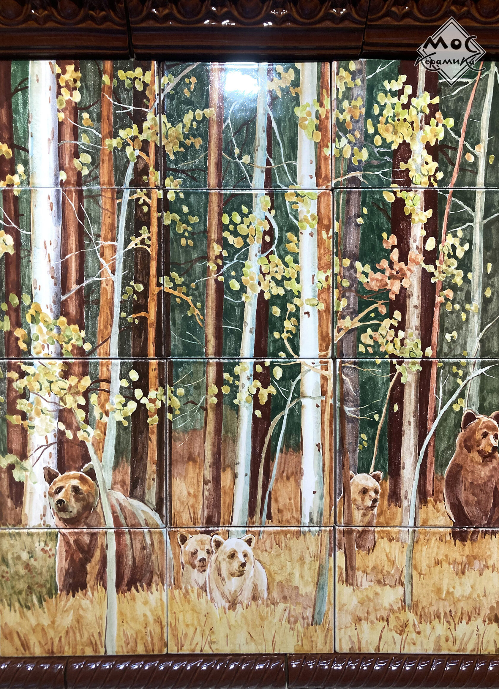 Печь Русский лес с медведями