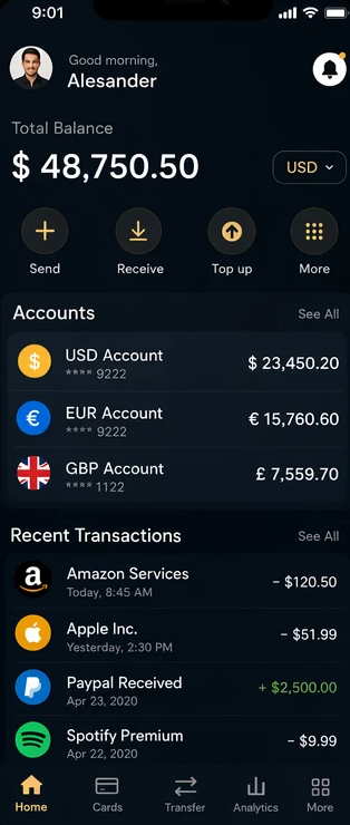 Payment Service app screen