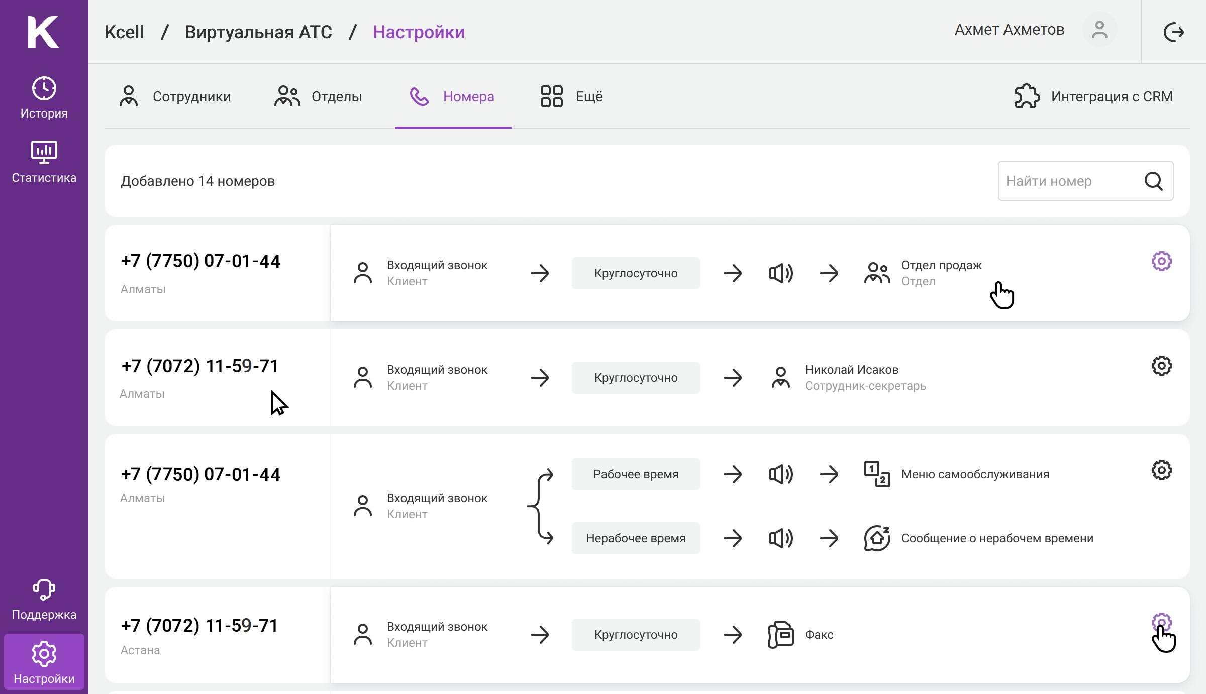 Виртуальная АТС Kcell