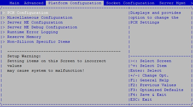 Рисунок 4 — Интерфейс раздела Platform Configuration (Конфигурация платформы)