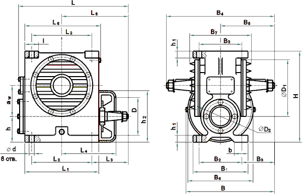 Редуктор червячный ч 100 чертеж