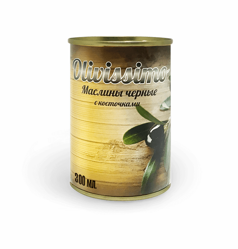 Маслины черные с косточками "Olivissimo"
