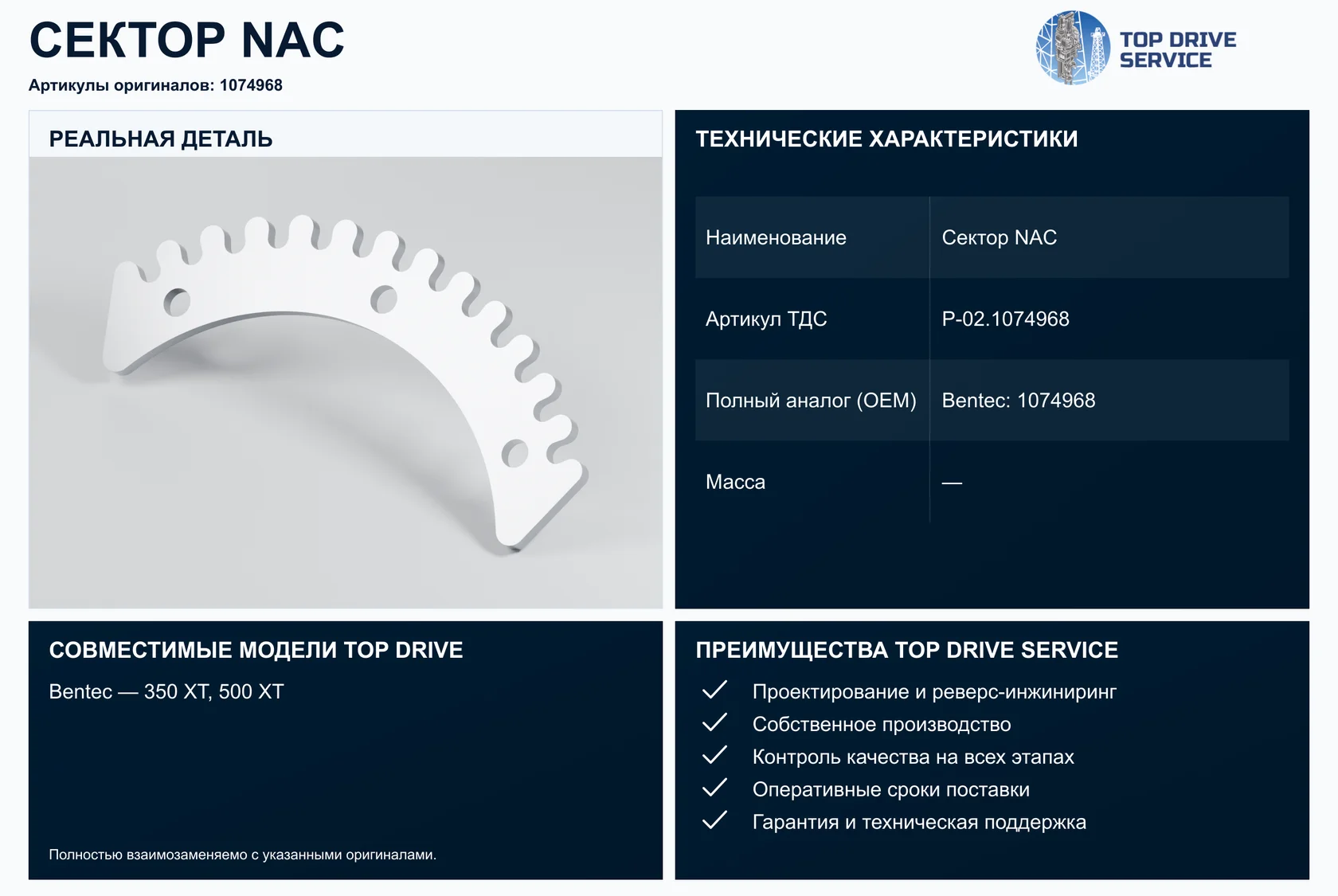 Сектор NAC — OEM 1074968