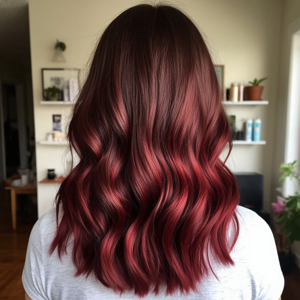 Окрашенные волосы. Цвет: каштан