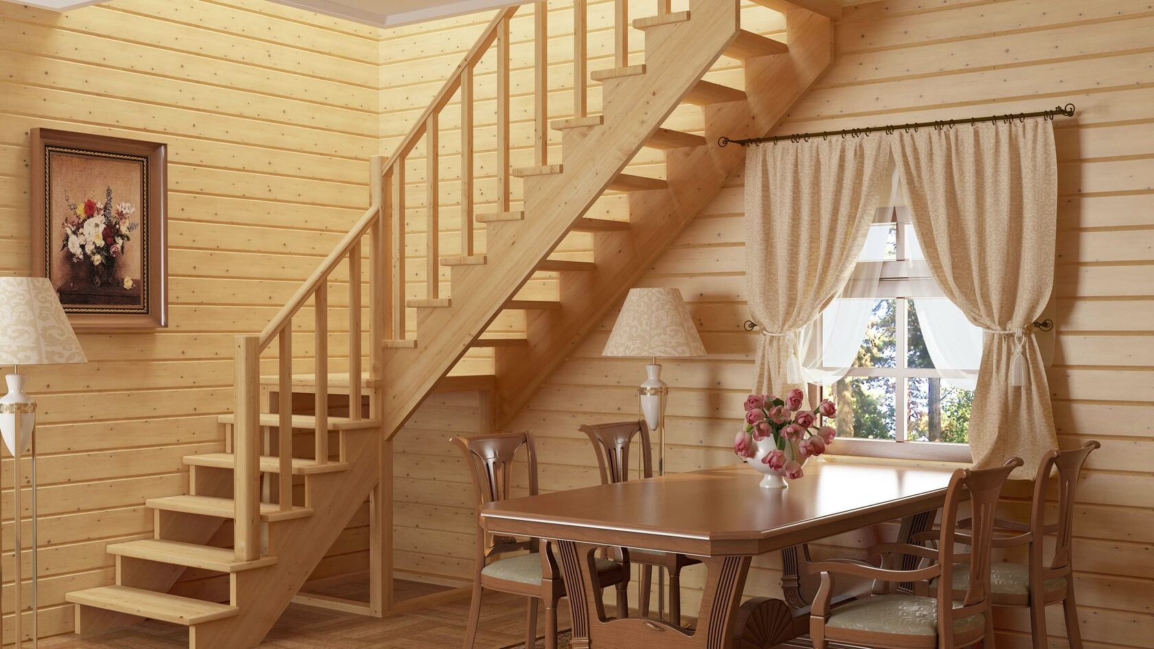 Сосновые лестницы в Москве - купить под ключ, изготовление, цена | Деревянные лестницы из сосны