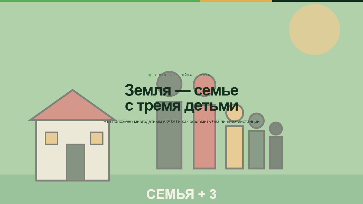 Получение земельного участка многодетной семьёй от государства в 2026 году