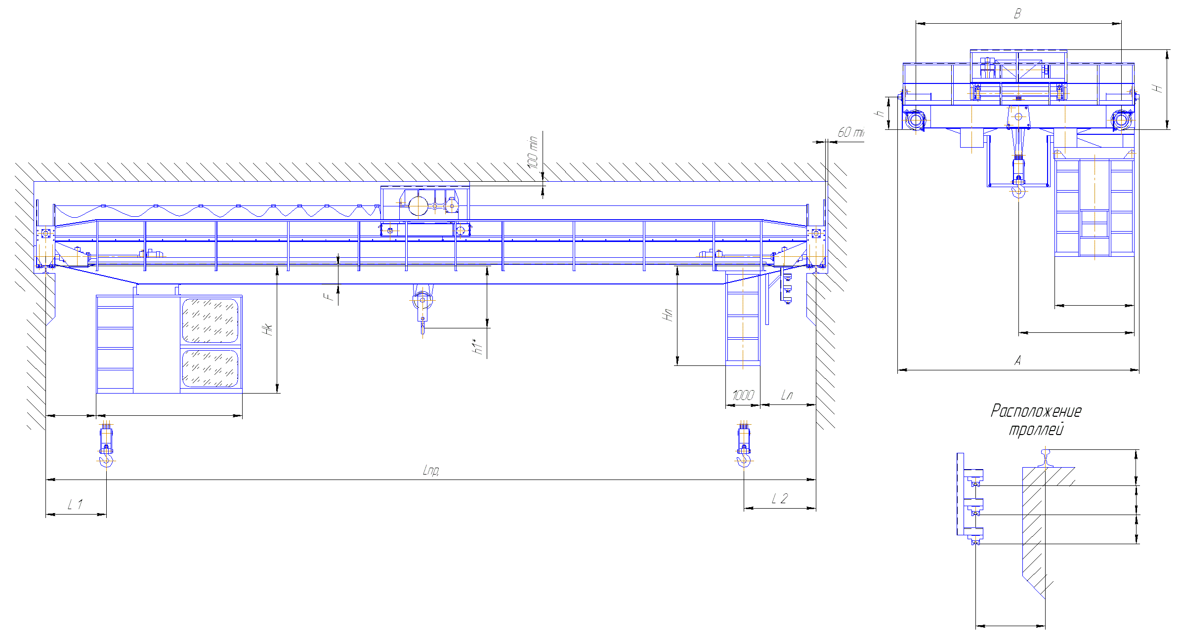 Кабина мостового крана чертеж