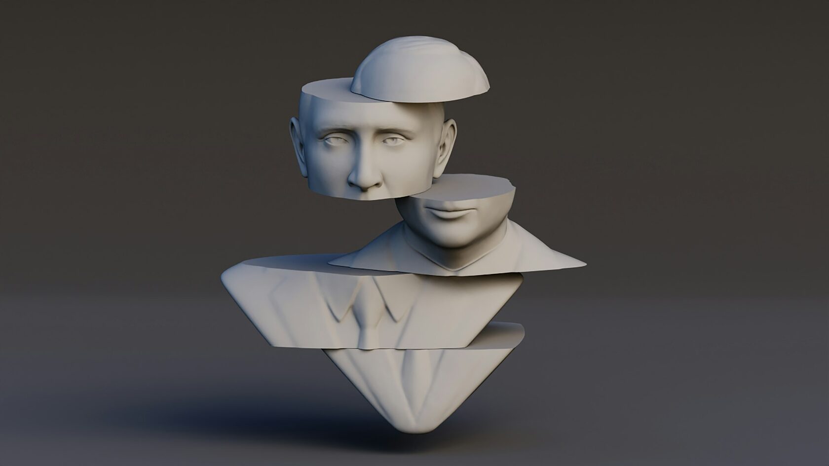 3D printed bust model — resin detail render
