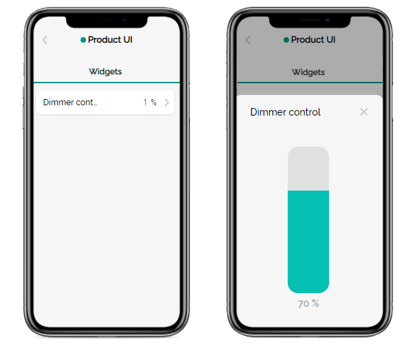 Dimmer control widget