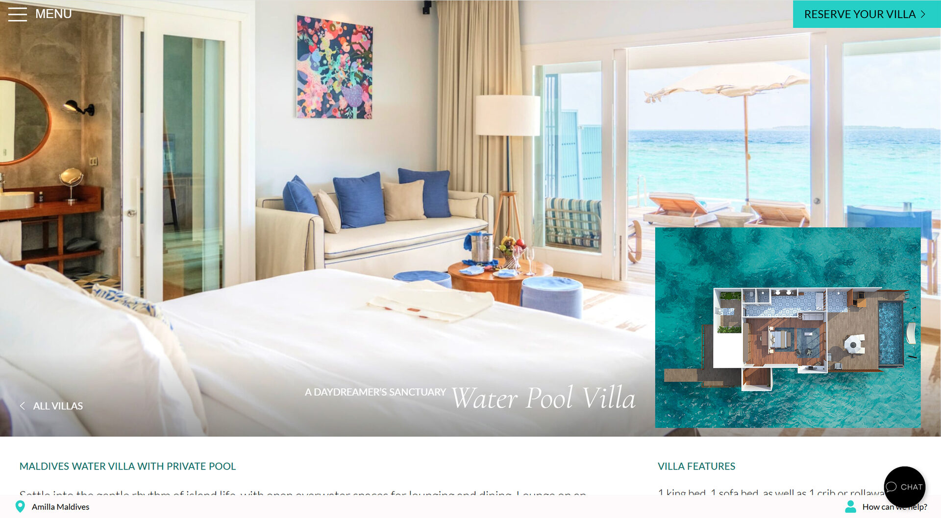 Планировка на сайте Amilla Maldives