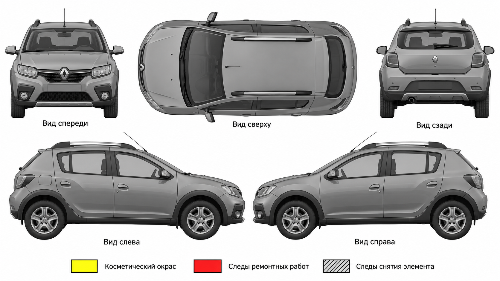 Карта ЛКП Renault Sandero Stepway