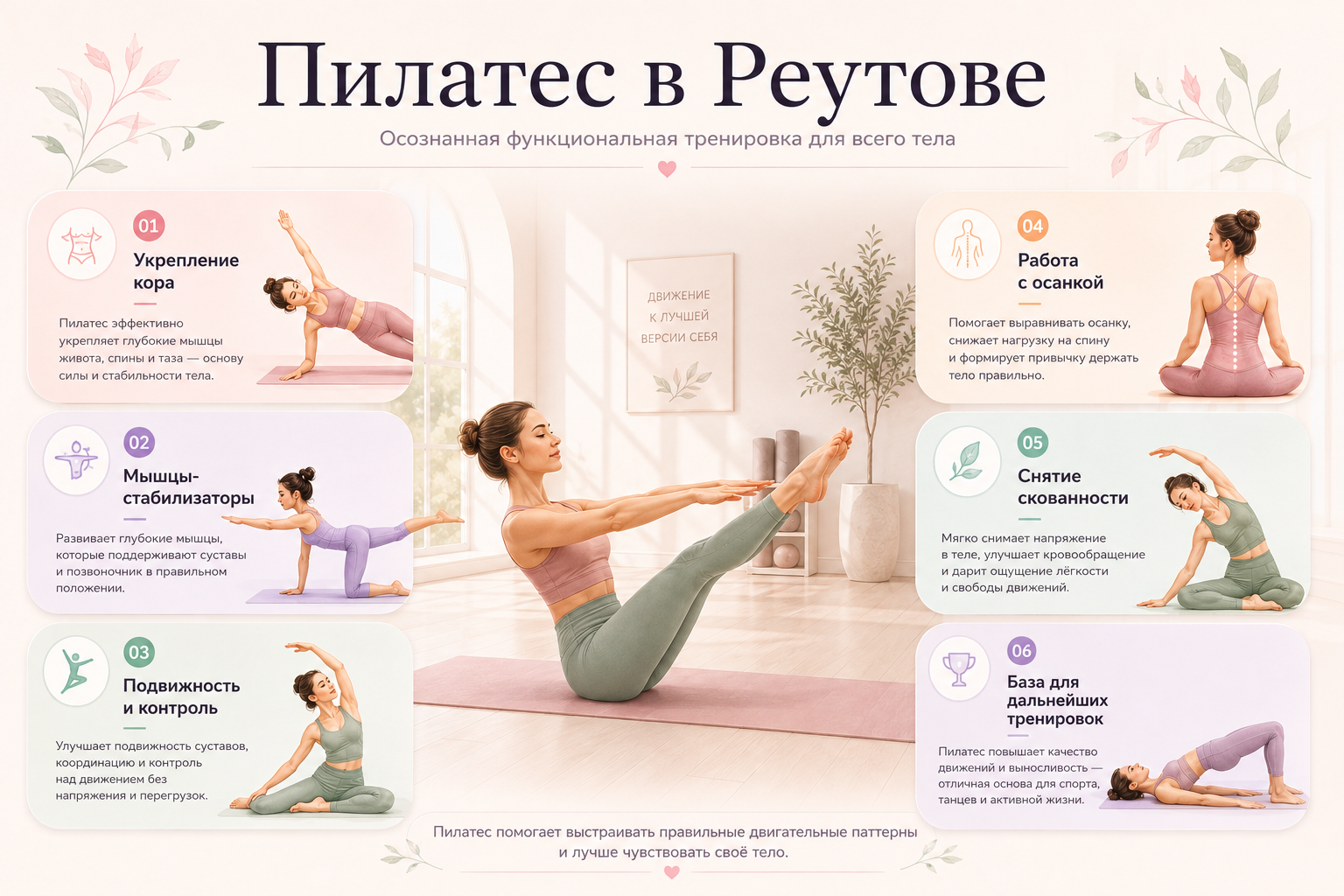 Пилатес в Реутове — функциональная тренировка для силы, подвижности и контроля движения