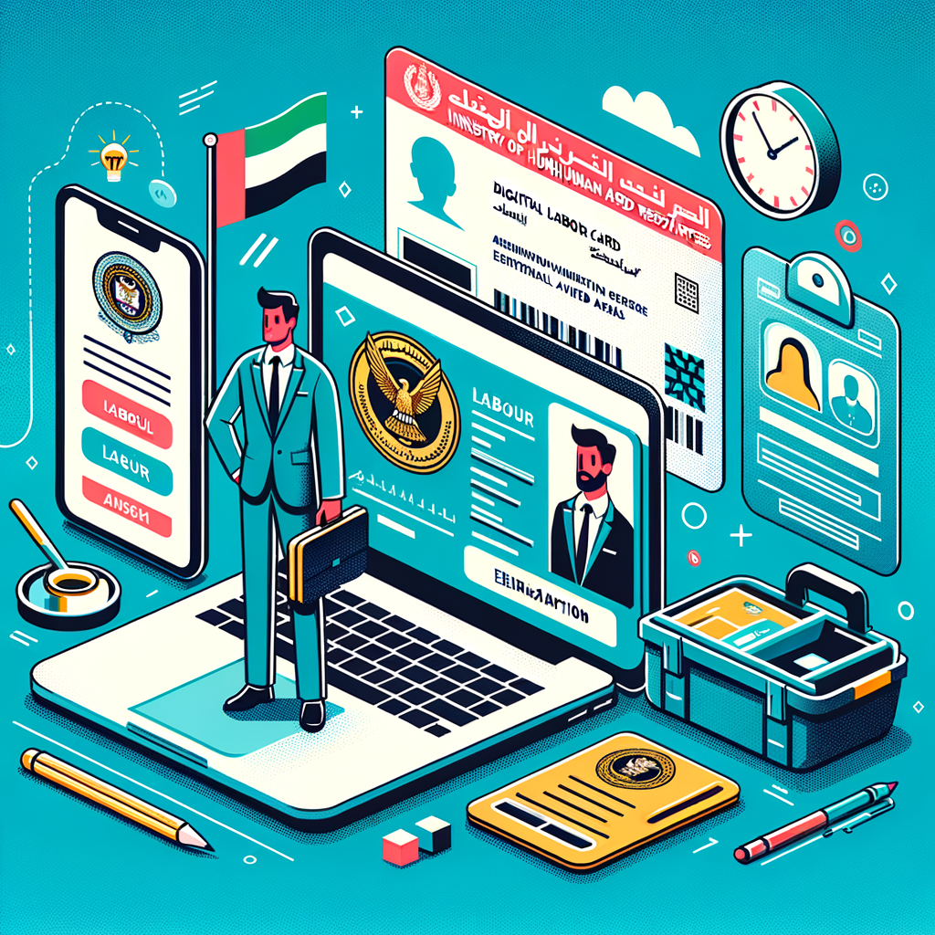 Digital UAE Labour Card and Emirates ID visual representation for employment documentation