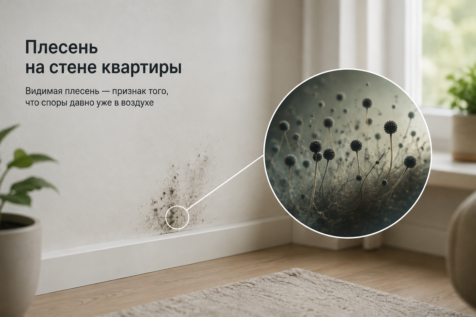 Плесень на стене квартиры