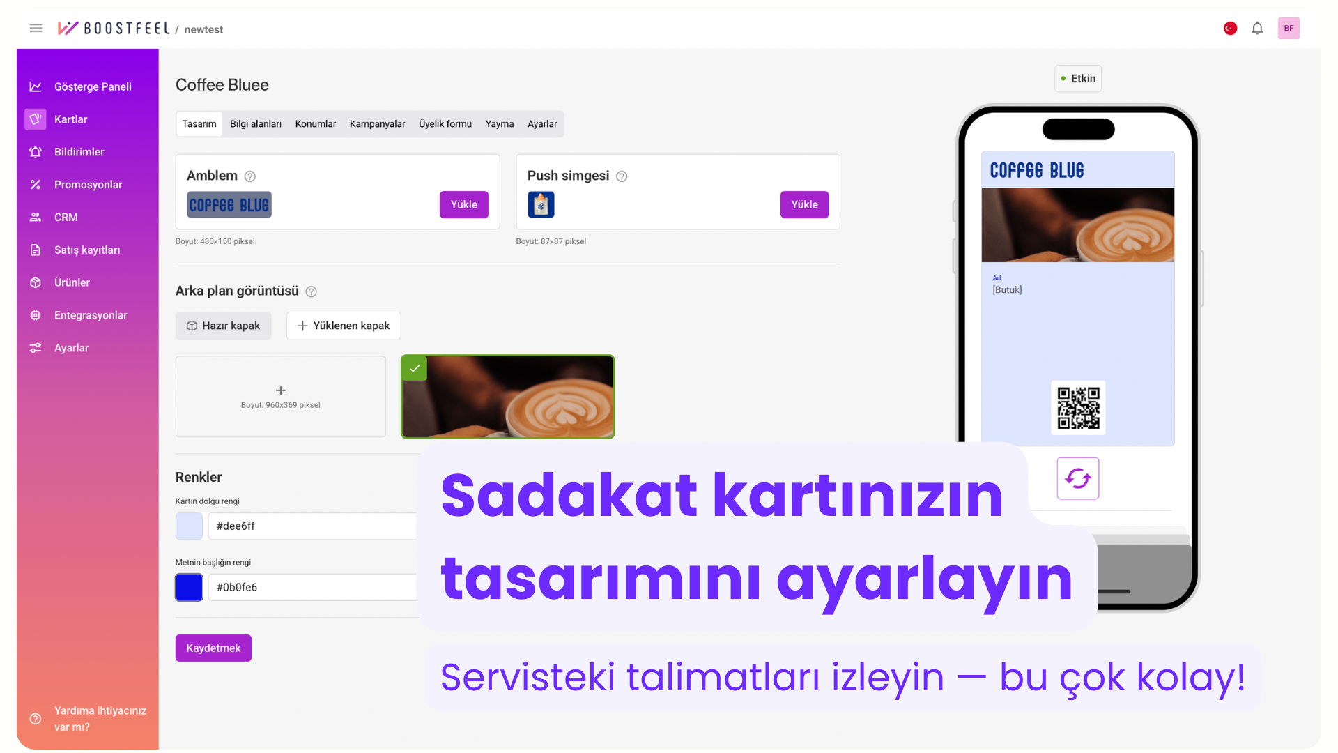 Dijital kahve sadakat Kartı