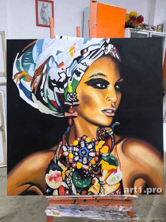 картина маслом на заказ африканка